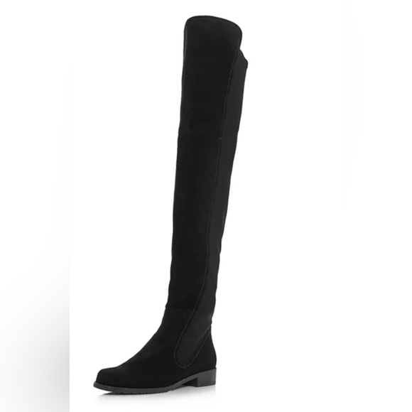 Stuart Weitzman Black Leather Over Knee Boots - Picture 1 of 3